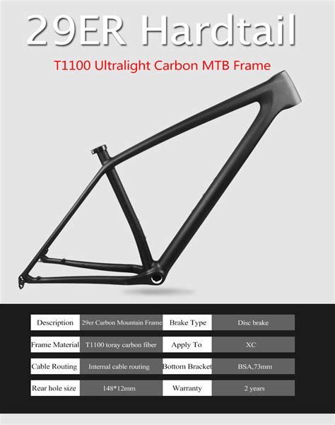 Yfm T Full Carbon Bicycle Frame Er Mm Mountain Bike