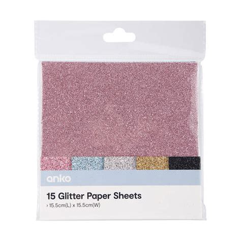 15 Pack Glitter Paper Sheets | Kmart