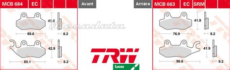 Plaquettes De Frein Moto Trw Pgo G Max Mecadata