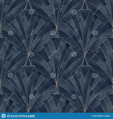 Art Deco Style Geometric Forms Multicolor Seamless Pattern Background