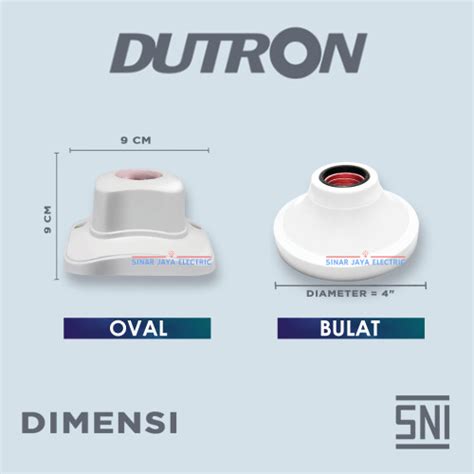 Jual DUTRON Fitting Lampu Plafon Rumah Bulat Oval Kotak Segi 4 Inch E27