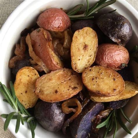 Colorful Rosemary Roasted Potatoes Recipe All She Cooks