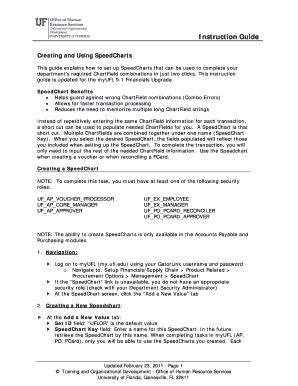 Fillable Online Hr Ufl This Guide Explains How To Set Up SpeedCharts