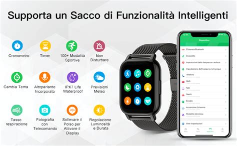 Popglory Smartwatch Uomo Donna Cinturini Orologio Chiamate E