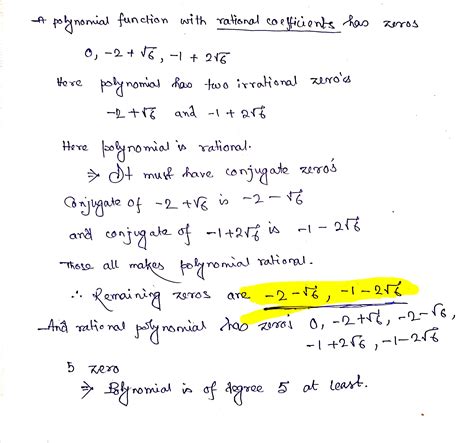 Solved A Polynomial Function With Rational Coefficients Has The