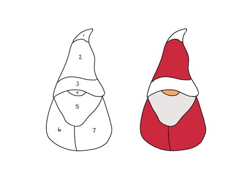 Santa Gnome Stained Glass Pattern For Personal Use Etsy