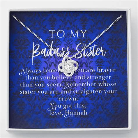 To My Badass Sister Always Remember You Are Braver Etsy