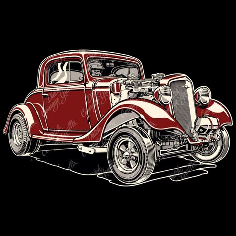 1935 Bowtie Coupe Hotrod Gasser Digital Vector File Pms Etsy