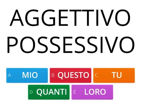 AGGETTIVI POSSESSIVI DIMOSTRATIVI INTERROGATIVI ED ESCLAMATIVI Quiz