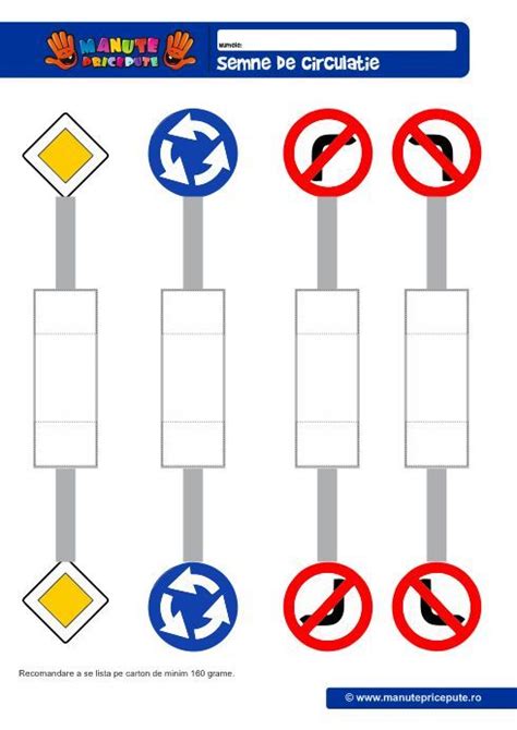 Manute Pricepute Fise De Lucru Semne De Circulatie Educazione