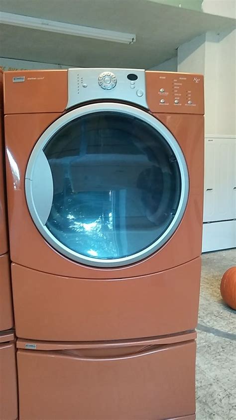 Orange Kenmore Elite Frontload Washer And Dryer Set On Pedestals For Sale In Norfolk Va Offerup