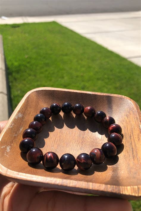 Red Tigers Eye Bracelet Natural Red Tigers Eye Tigers Eye Bracelet