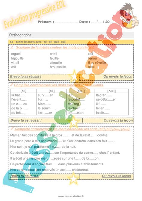 Evaluation Progressive Par Comp Tences Accord Du Nom Pluriels