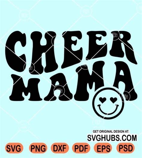 Cheer Mama Wavy Text Smiley Face Svg Wavy Text Svg Cheer Mama Svg