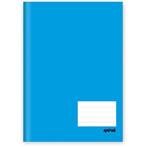 Caderno Capa Dura Brochura Costurado Folhas Azul Spiral