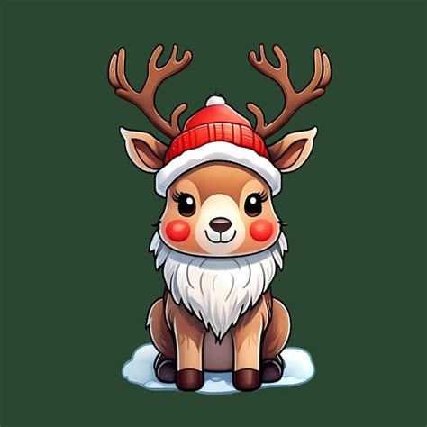 Premium Vector Cute Deer Merry Christmas