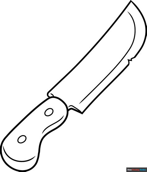 Cartoon Knife Coloring Page Easy Drawing Guides