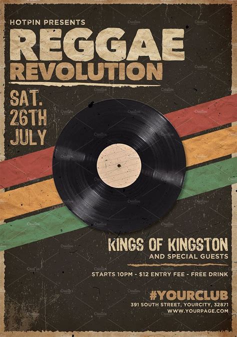 Reggae Party Flyer Template | Vintage poster design, Poster vintage ...