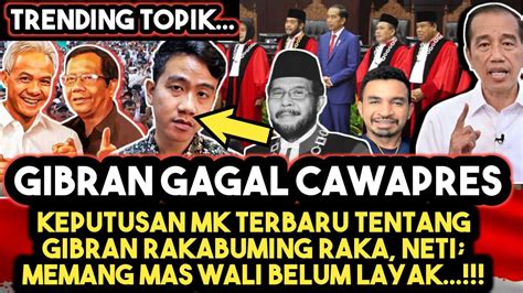 Gagal Cawapres Gibran Rakabuming Raka Di Prediksi Akan Gagal Jadi