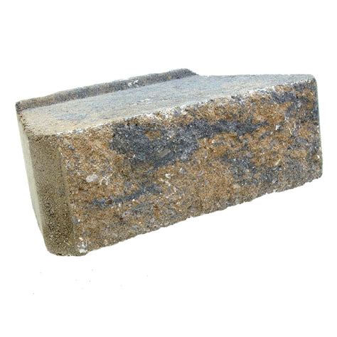 Shop Tan Charcoal Chiseled Concrete Retaining Wall Block Common In