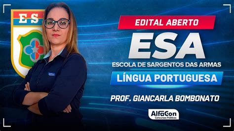 Concurso ESA 2024 Aula de Língua Portuguesa Edital Aberto AlfaCon