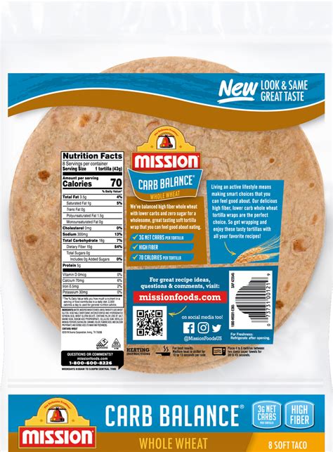 Mission Carb Balance Tortilla Wraps Super Soft Soft Taco Planogram Back