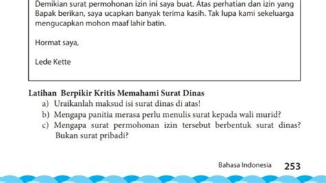 Kunci Jawaban Bahasa Indonesia Kelas 7 Semester 2 Halaman 253 Memahami