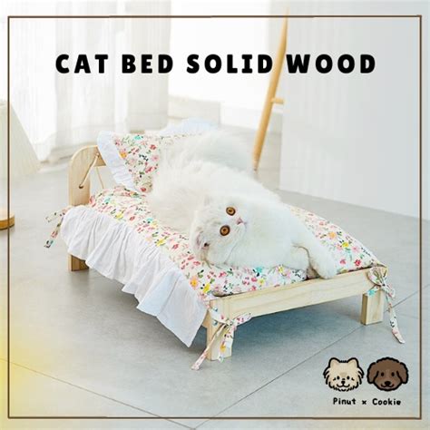 [pinut X Cookie]premium Cat Bed Solid Wood Minimalist Cat Bed Katil