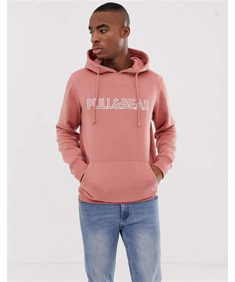 Pullandbearpullandbear Logo Hoodie In Pink Wear