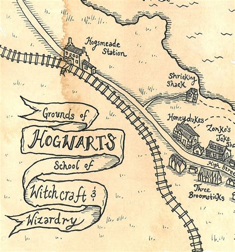 Hand Drawn Harry Potter Map Of Hogwarts Print Etsy Belgi