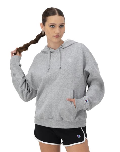 Women's Powerblend Fleece Relaxed Hoodie, Embroidered C Logo | Champion