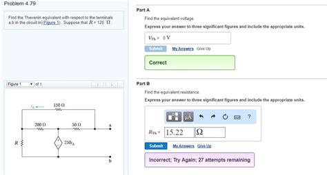 Solved Problem 4 79 Part A Find The Thevenin Equivalent With Chegg