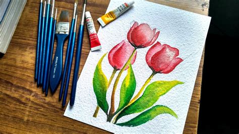 simple flower painting watercolor - Rena Browder