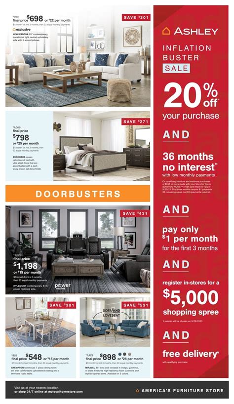 Ashley Furniture HomeStore Inflation Buster Sale Sep 12 Sep 26 2023