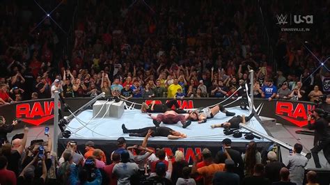 WWE Raw Ring Collapses During Last Man Standing Main Event