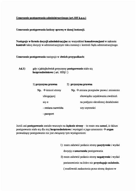 Umorzenie Post Powania Administracyjnego Notatek Pl