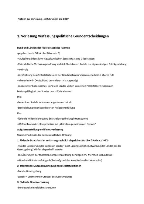 Zusammenfassung Lekt Re Vorlesung Notizen Zur Vorlesung Einf Hrung