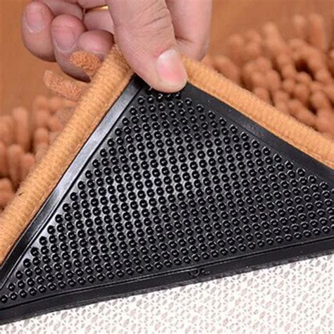 Pcs Set Reusable Washable Rug Carpet Mat Grippers Non Slip Silicone