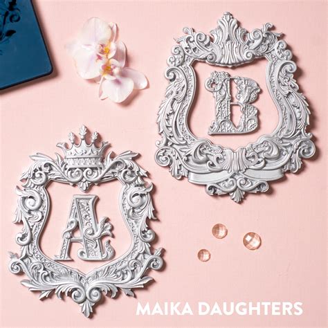 A And B Frames Monograms Silicone Mold Zuri Designs Maika Daughters