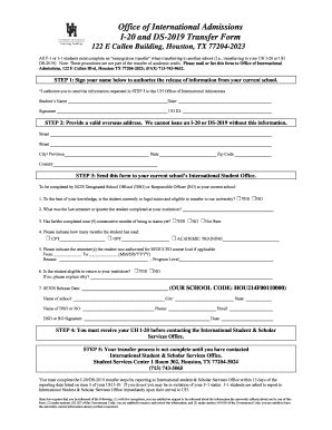 Fillable Online I 20 And DS 2019 Transfer Form Apple Inc Fax Email