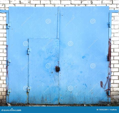 Old Metal Warehouse Door Stock Image Image Of Colored 70352309