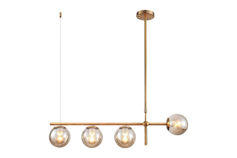 Lustre Pendente Dourado Vidro Bola Esfera Mbar Retr Moderno Cozinha