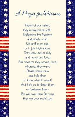 A Prayer for Veterans Greeting Card - Veterans Day Printable Card ...