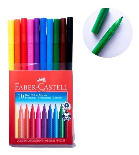 Marcador Fibra Escolar Faber Castell Grip X Colores Tienda X