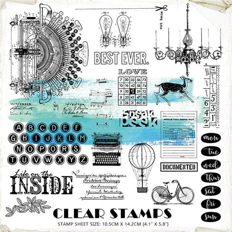 Vintage Journaling Acrylic Stamp Set Junk Journal Stamps - Etsy