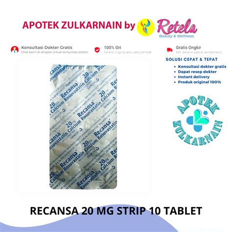 Jual Recansa Mg Strip Tablet Rosuvastatin Calcium Mg Shopee