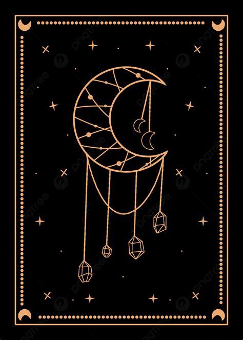 Moon Catcher Mystical Boho Poster Tarot Card Background Moon Mystical