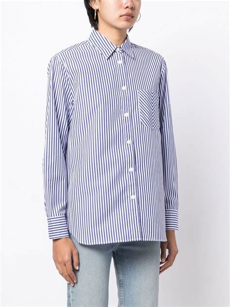 Rag And Bone Maxine Striped Button Up Shirt Blue Farfetch