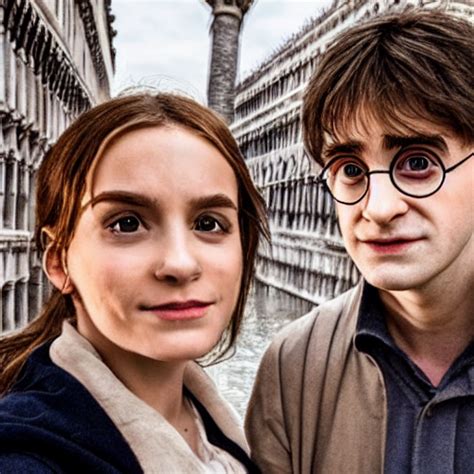 Krea Ai Harry Potter And Hermione In Venice Art Gallery