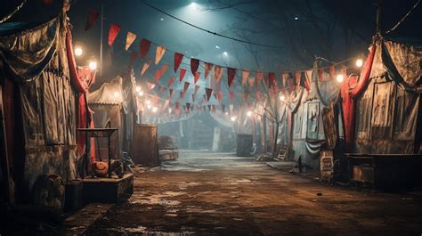 Premium AI Image | Photograph of Vintage Abandoned Carnival with Ghostly Ambiance